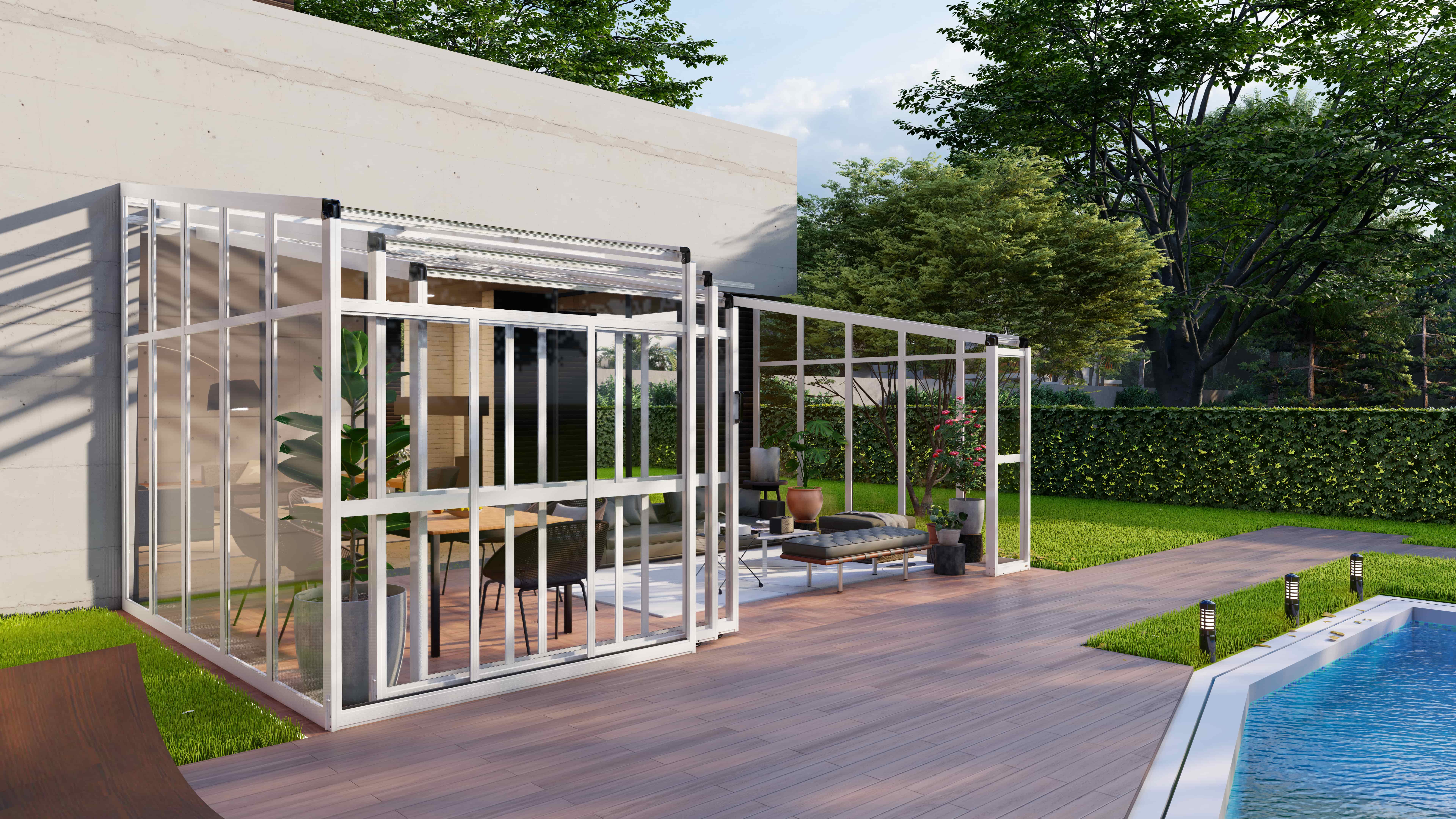 G-mroe Patio Enclosure Series Retractable Sunroom-GC4306