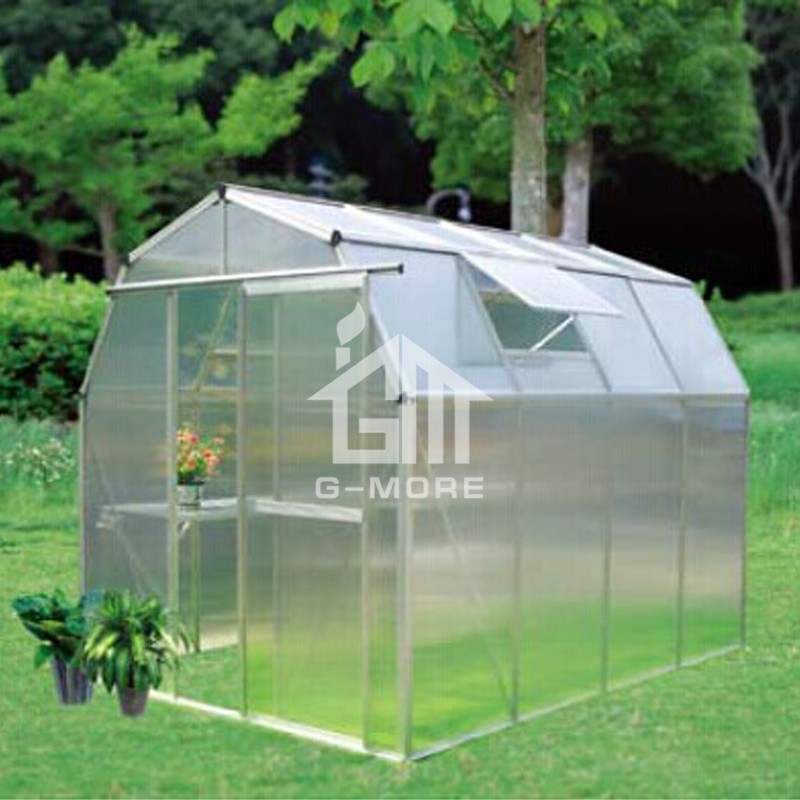 216x216cm Barn Style Greenhouse Structure 6mm Thick PC Greenhouse Garden