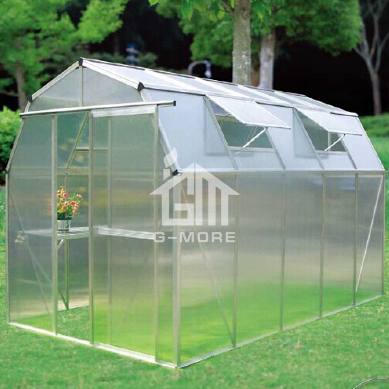 216x216cm Barn Style Greenhouse Structure 6mm Thick PC Greenhouse Garden