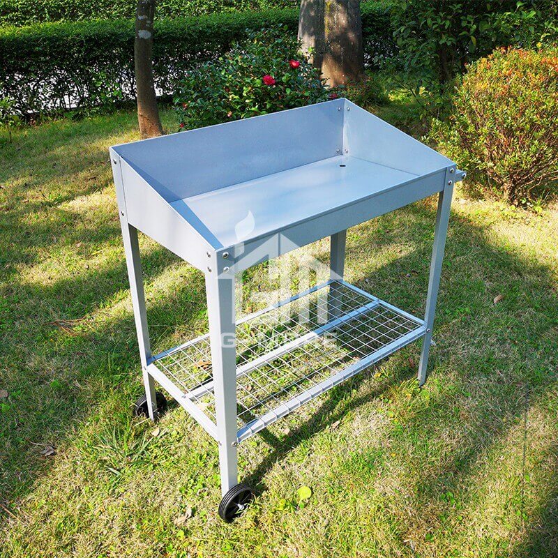 3'x1.5' G-MORE Two-Wheels, Stainless Bolt & nuts Versatile Steel Potting Bench