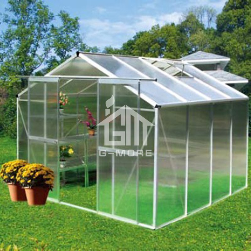 147x285cm Aluminum Greenhouse Manufacturer Traditional Series Aluminum/Polycarbonate Hobby Greenhouse