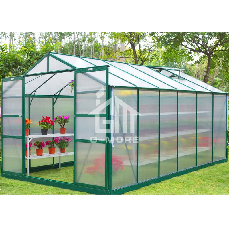 286x285cm Aluminum Greenhouse Manufacturer G-MORE Traditional Series Aluminum/Polycarbonate Hobby Greenhouse