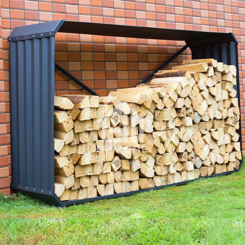 G-MORE Wholesale Rectangle Grey Firewood Storage