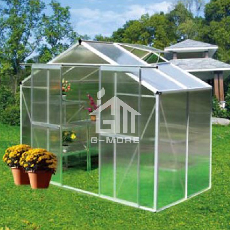 8'x8' Aluminum Greenhouse Manufacturer G-MORE Traditional Series Aluminum/Polycarbonate Hobby Greenhouse