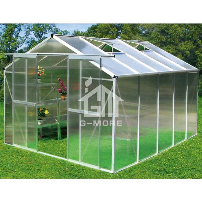 8'x8' Aluminum Greenhouse Manufacturer G-MORE Traditional Series Aluminum/Polycarbonate Hobby Greenhouse