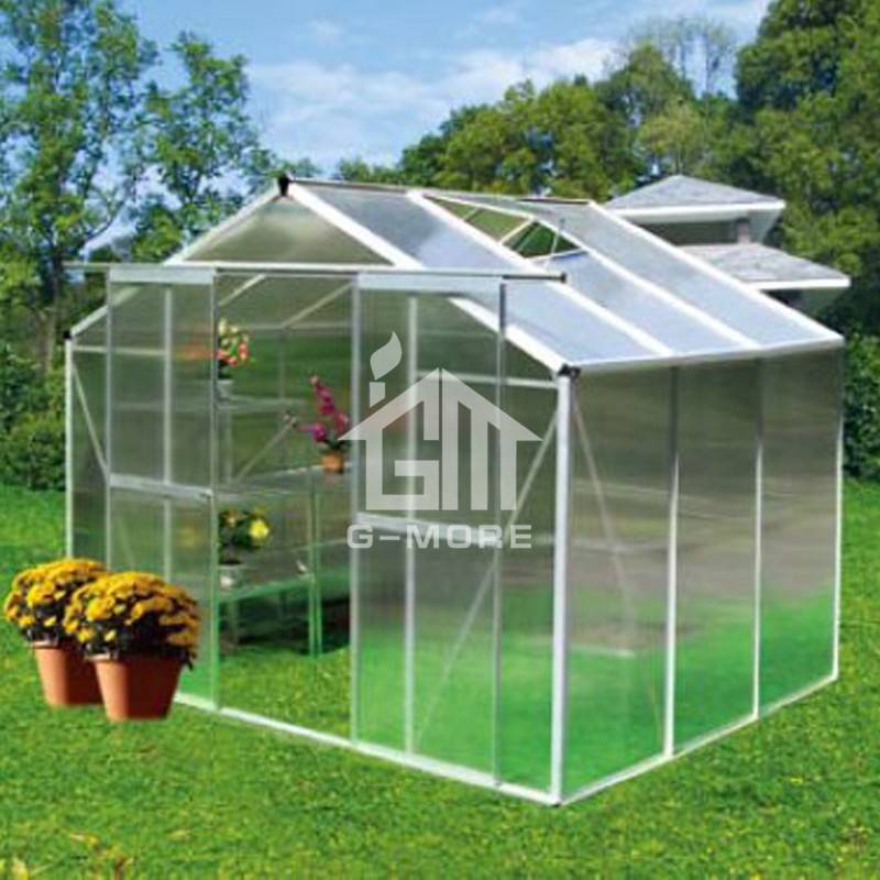 8'x8' Aluminum Greenhouse Manufacturer G-MORE Traditional Series Aluminum/Polycarbonate Hobby Greenhouse