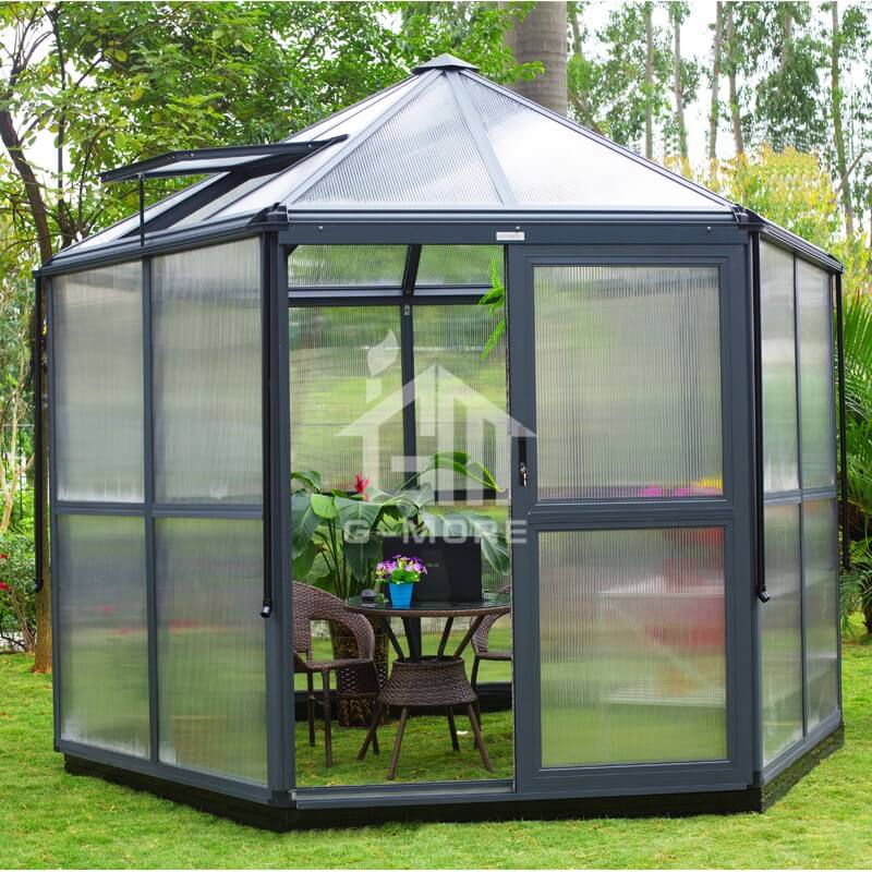 10.5'x9.3 G-more Hexagon Series High Quality Garden Glass Greenhouse-GM36001