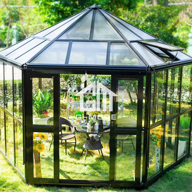 G-more Hexagon Series Heavy Duty Garden Glass Greenhouse-GM36002