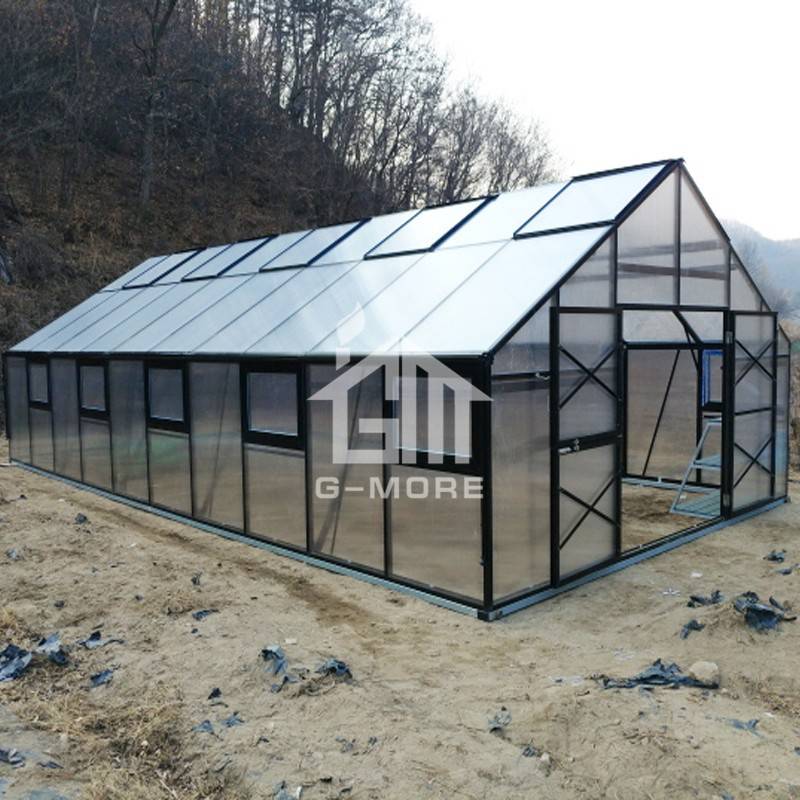 16'x40' G-MORE 5M Width Series, Strong Aluminm Frame 10MM Polycarbonate Panels - 5M X 12M