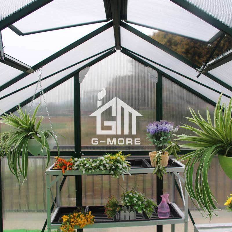 9.2'x9.2' Modular Design 4mm Thick PC Double Wall Greenhouse