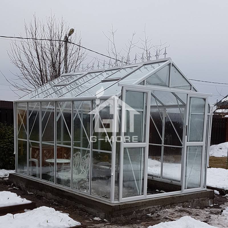 8'x25' G-MORE Premium Imperial Series Optional PC/Glass Glazing, Durable Easy DIY Freely Extended Glasshouse