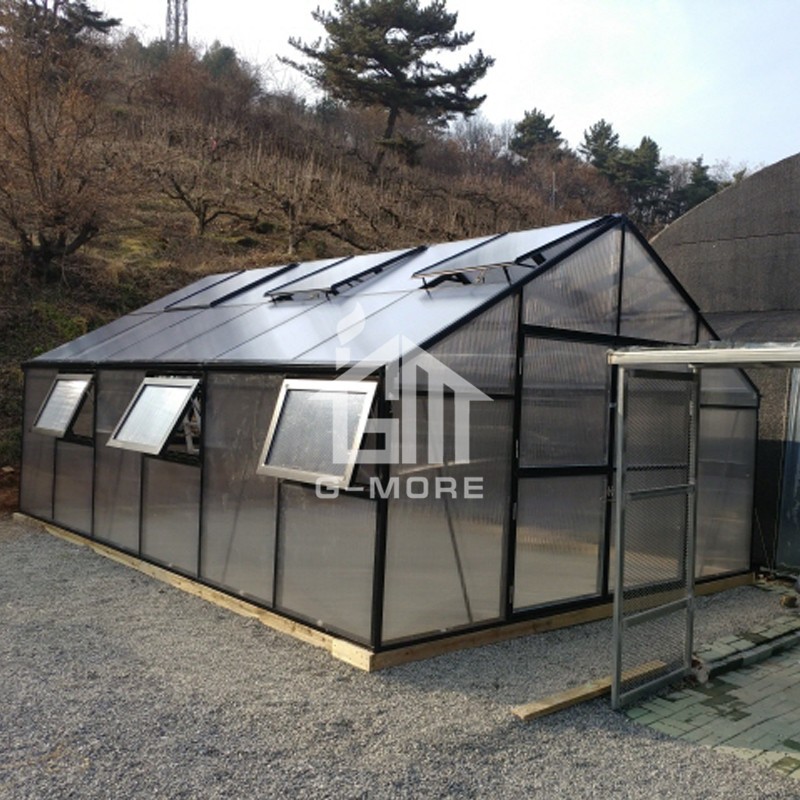 13'x20' G-MORE  4M Width/6M Length Heavy Duty Grow Smart Aluminium 10MM Polycarbonate Black Hobby Greenhouse