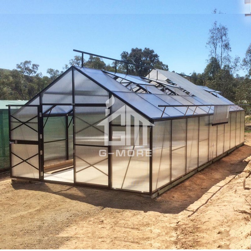 13'x33' G-MORE  4M Width/10M Length Heavy Duty Grow Smart Aluminium 10MM Polycarbonate Black Hobby Greenhouse