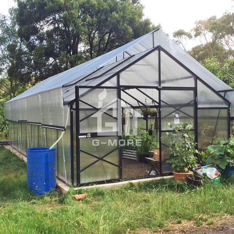 13'x33' G-MORE  4M Width/10M Length Heavy Duty Grow Smart Aluminium 10MM Polycarbonate Black Hobby Greenhouse