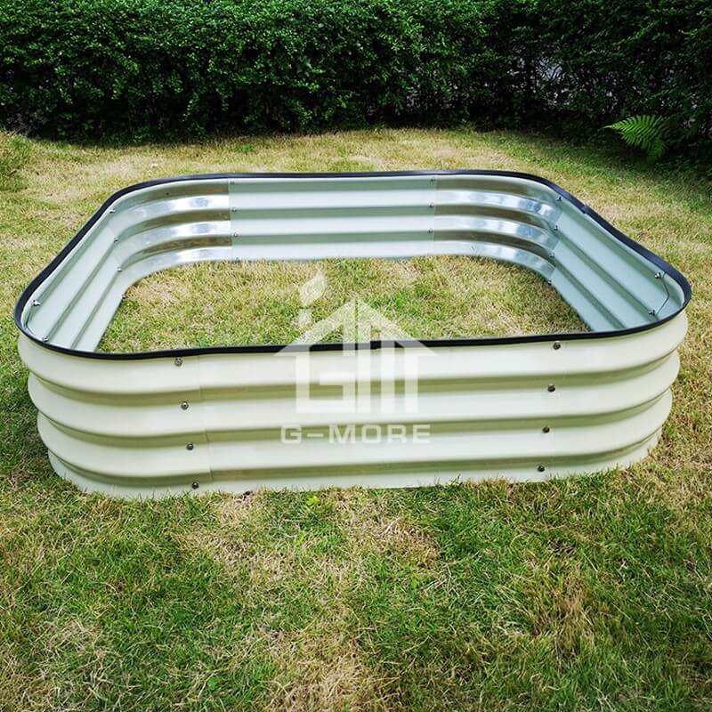 G-MORE 120 x 120CM Fast Assembly Creme Raised Garden Beds