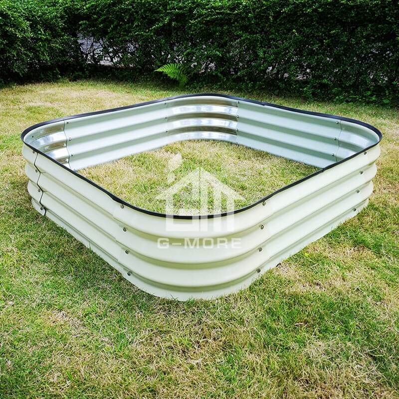 G-MORE 120 x 120CM Fast Assembly Creme Raised Garden Beds