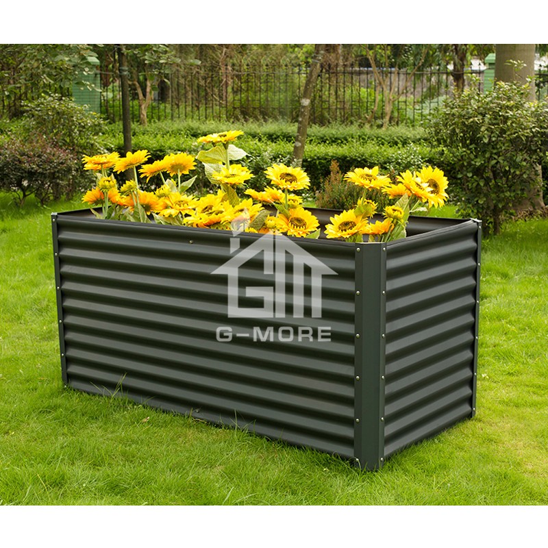 G MORE 90X180 CM Wholesale Grey Rectangular Vegetable Gardening Metal  Raised Garden Beds